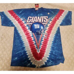 Vintage NY Giants Tie Dye T-Shirt Men XL Liquid Blue Made in USA NWT Football